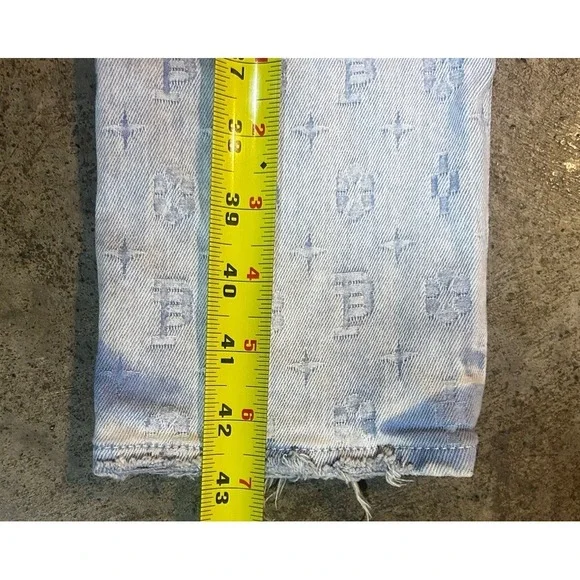 Purple Brand Jacquard monogram Denim Slim Fit Low Rise Jeans 31 POO1 - Picture 12 of 16